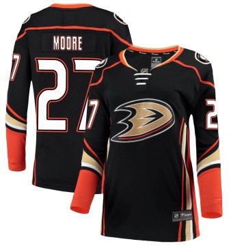 Fanatics Branded Anaheim Ducks Women's John Moore Breakaway Black Home NHL Jersey
