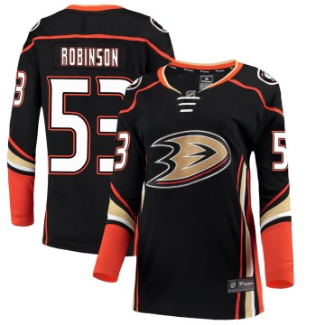 Fanatics Branded Anaheim Ducks Women's Buddy Robinson Breakaway Black Home NHL Jersey