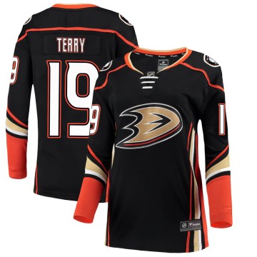 Fanatics Branded Anaheim Ducks Women's Troy Terry Breakaway Black Home NHL Jersey