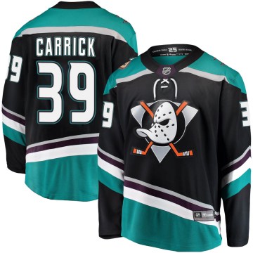 Fanatics Branded Anaheim Ducks Men's Sam Carrick Breakaway Black Alternate NHL Jersey