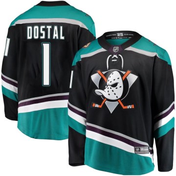 Fanatics Branded Anaheim Ducks Men's Lukas Dostal Breakaway Black Alternate NHL Jersey