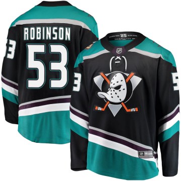 Fanatics Branded Anaheim Ducks Men's Buddy Robinson Breakaway Black Alternate NHL Jersey