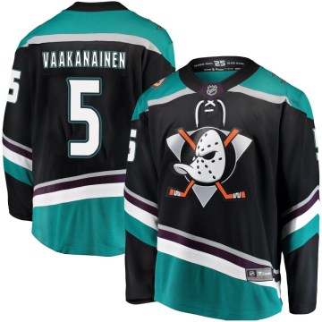 Fanatics Branded Anaheim Ducks Men's Urho Vaakanainen Breakaway Black Alternate NHL Jersey