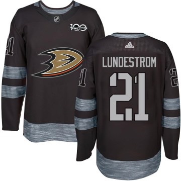 Anaheim Ducks Youth Isac Lundestrom Authentic Black 1917-2017 100th Anniversary NHL Jersey