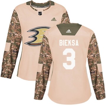 Adidas Anaheim Ducks Women's Kevin Bieksa Authentic Camo Veterans Day Practice NHL Jersey