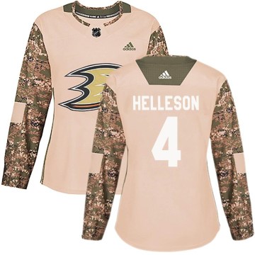Adidas Anaheim Ducks Women's Drew Helleson Authentic Camo Veterans Day Practice NHL Jersey