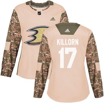 Adidas Anaheim Ducks Women's Alex Killorn Authentic Camo Veterans Day Practice NHL Jersey