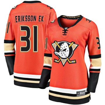 Fanatics Branded Anaheim Ducks Women's Olle Eriksson Ek Premier Orange Breakaway 2019/20 Alternate NHL Jersey