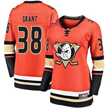 Fanatics Branded Anaheim Ducks Women's Derek Grant Premier Orange Breakaway 2019/20 Alternate NHL Jersey