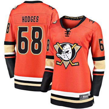 Fanatics Branded Anaheim Ducks Women's Tom Hodges Premier Orange Breakaway 2019/20 Alternate NHL Jersey