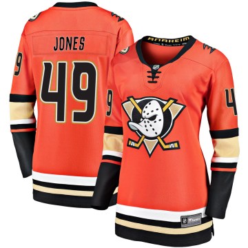 Fanatics Branded Anaheim Ducks Women's Max Jones Premier Orange Breakaway 2019/20 Alternate NHL Jersey