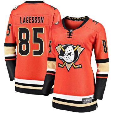Fanatics Branded Anaheim Ducks Women's William Lagesson Premier Orange Breakaway 2019/20 Alternate NHL Jersey