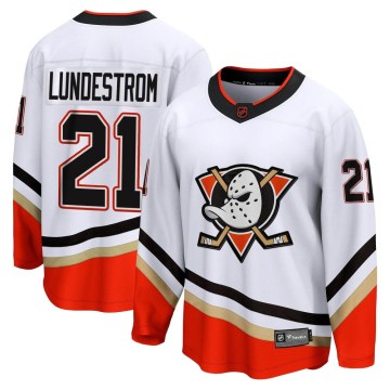 Fanatics Branded Anaheim Ducks Youth Isac Lundestrom Breakaway White Special Edition 2.0 NHL Jersey