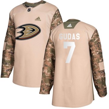 Adidas Anaheim Ducks Men's Radko Gudas Authentic Camo Veterans Day Practice NHL Jersey