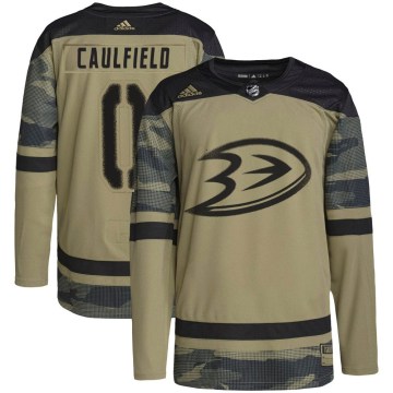 Adidas Anaheim Ducks Youth Judd Caulfield Authentic Camo Military Appreciation Practice NHL Jersey