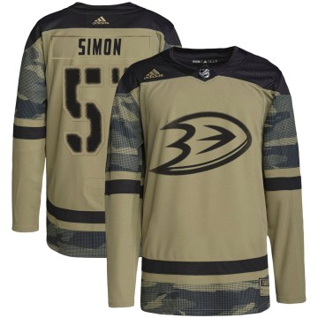 Adidas Anaheim Ducks Youth Dominik Simon Authentic Camo Military Appreciation Practice NHL Jersey