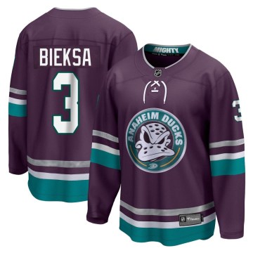 Fanatics Branded Anaheim Ducks Men's Kevin Bieksa Premier Purple 30th Anniversary Breakaway NHL Jersey