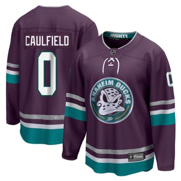 Fanatics Branded Anaheim Ducks Men's Judd Caulfield Premier Purple 30th Anniversary Breakaway NHL Jersey