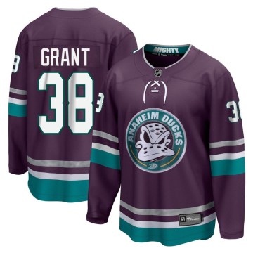 Fanatics Branded Anaheim Ducks Men's Derek Grant Premier Purple 30th Anniversary Breakaway NHL Jersey