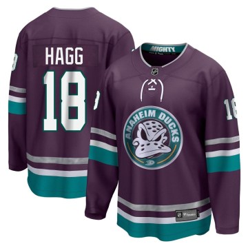 Fanatics Branded Anaheim Ducks Men's Robert Hagg Premier Purple 30th Anniversary Breakaway NHL Jersey