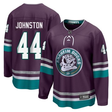 Fanatics Branded Anaheim Ducks Men's Ross Johnston Premier Purple 30th Anniversary Breakaway NHL Jersey
