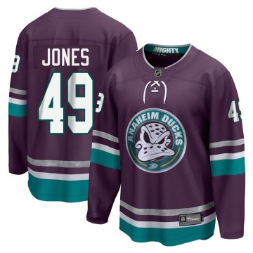 Fanatics Branded Anaheim Ducks Men's Max Jones Premier Purple 30th Anniversary Breakaway NHL Jersey