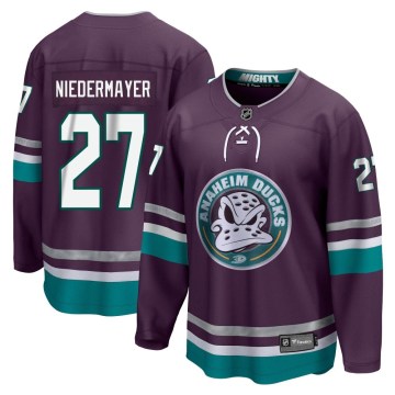 Fanatics Branded Anaheim Ducks Men's Scott Niedermayer Premier Purple 30th Anniversary Breakaway NHL Jersey