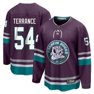 Fanatics Branded Anaheim Ducks Men's Carey Terrance Premier Purple 30th Anniversary Breakaway NHL Jersey
