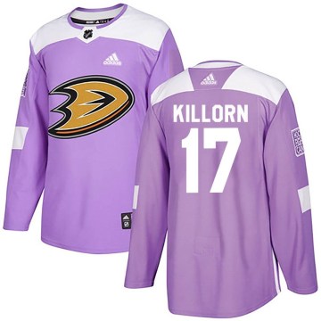 Adidas Anaheim Ducks Men's Alex Killorn Authentic Purple Fights Cancer Practice NHL Jersey
