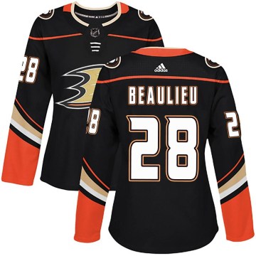 Adidas Anaheim Ducks Women's Nathan Beaulieu Authentic Black Home NHL Jersey