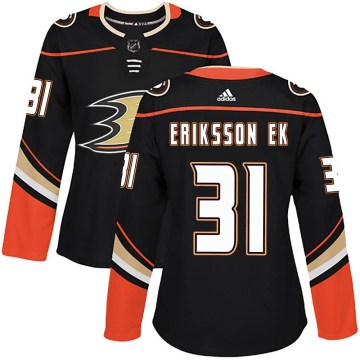Adidas Anaheim Ducks Women's Olle Eriksson Ek Authentic Black Home NHL Jersey