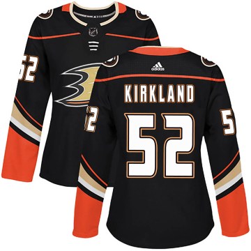 Adidas Anaheim Ducks Women's Justin Kirkland Authentic Black Home NHL Jersey