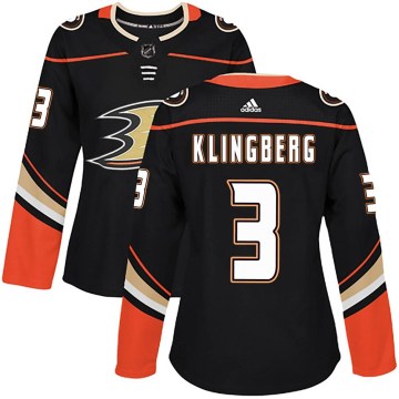 Adidas Anaheim Ducks Women's John Klingberg Authentic Black Home NHL Jersey