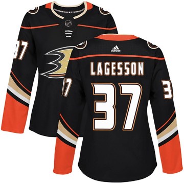 Adidas Anaheim Ducks Women's William Lagesson Authentic Black Home NHL Jersey