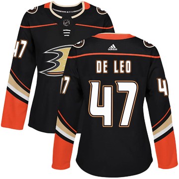Adidas Anaheim Ducks Women's Chase De Leo Authentic Black Home NHL Jersey