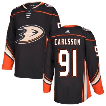 Adidas Anaheim Ducks Youth Leo Carlsson Authentic Black Home NHL Jersey