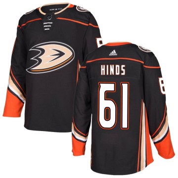 Adidas Anaheim Ducks Youth Tyson Hinds Authentic Black Home NHL Jersey