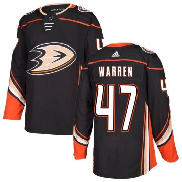 Adidas Anaheim Ducks Youth Noah Warren Authentic Black Home NHL Jersey