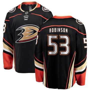 Fanatics Branded Anaheim Ducks Men's Buddy Robinson Breakaway Black Home NHL Jersey