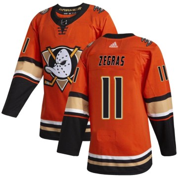 Adidas Anaheim Ducks Men's Trevor Zegras Authentic Orange Alternate NHL Jersey