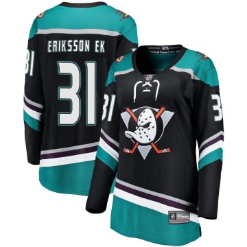 Fanatics Branded Anaheim Ducks Women's Olle Eriksson Ek Breakaway Black Alternate NHL Jersey