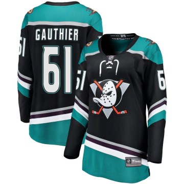Fanatics Branded Anaheim Ducks Women's Cutter Gauthier Breakaway Black Alternate NHL Jersey