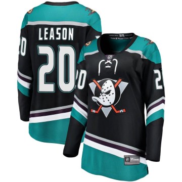Fanatics Branded Anaheim Ducks Women's Brett Leason Breakaway Black Alternate NHL Jersey
