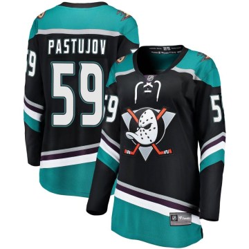 Fanatics Branded Anaheim Ducks Women's Sasha Pastujov Breakaway Black Alternate NHL Jersey