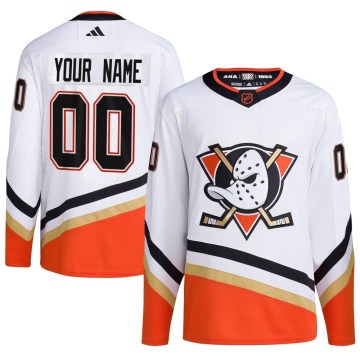 Adidas Anaheim Ducks Youth Custom Authentic White Custom Reverse Retro 2.0 NHL Jersey