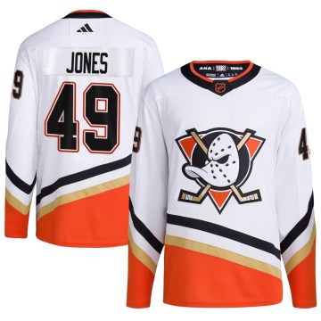 Adidas Anaheim Ducks Youth Max Jones Authentic White Reverse Retro 2.0 NHL Jersey