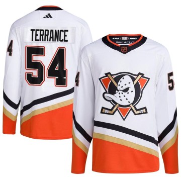 Adidas Anaheim Ducks Youth Carey Terrance Authentic White Reverse Retro 2.0 NHL Jersey
