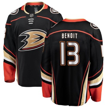 Fanatics Branded Anaheim Ducks Youth Simon Benoit Breakaway Black Home NHL Jersey