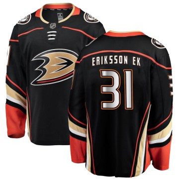 Fanatics Branded Anaheim Ducks Youth Olle Eriksson Ek Breakaway Black Home NHL Jersey