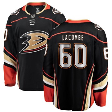 Fanatics Branded Anaheim Ducks Youth Jackson LaCombe Breakaway Black Home NHL Jersey